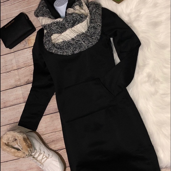 🆕Last 1 in Black! Hooded Sweatshirt Dress Casual - Picture 3 of 8